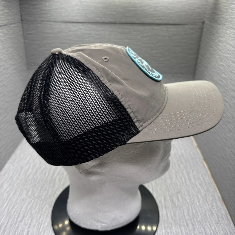 AFTCO Tuna Club Trucker Hat Khaki Black Mesh Back Embroidered Patch‎ OSFM